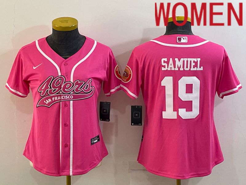 Women San Francisco 49ers 19 Samuel Pink 2022 Nike Co branded NFL Jerseys